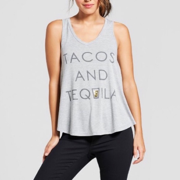 Gray Tacos & Tequila Sleeveless Grapic Tank - Picture 2 of 7